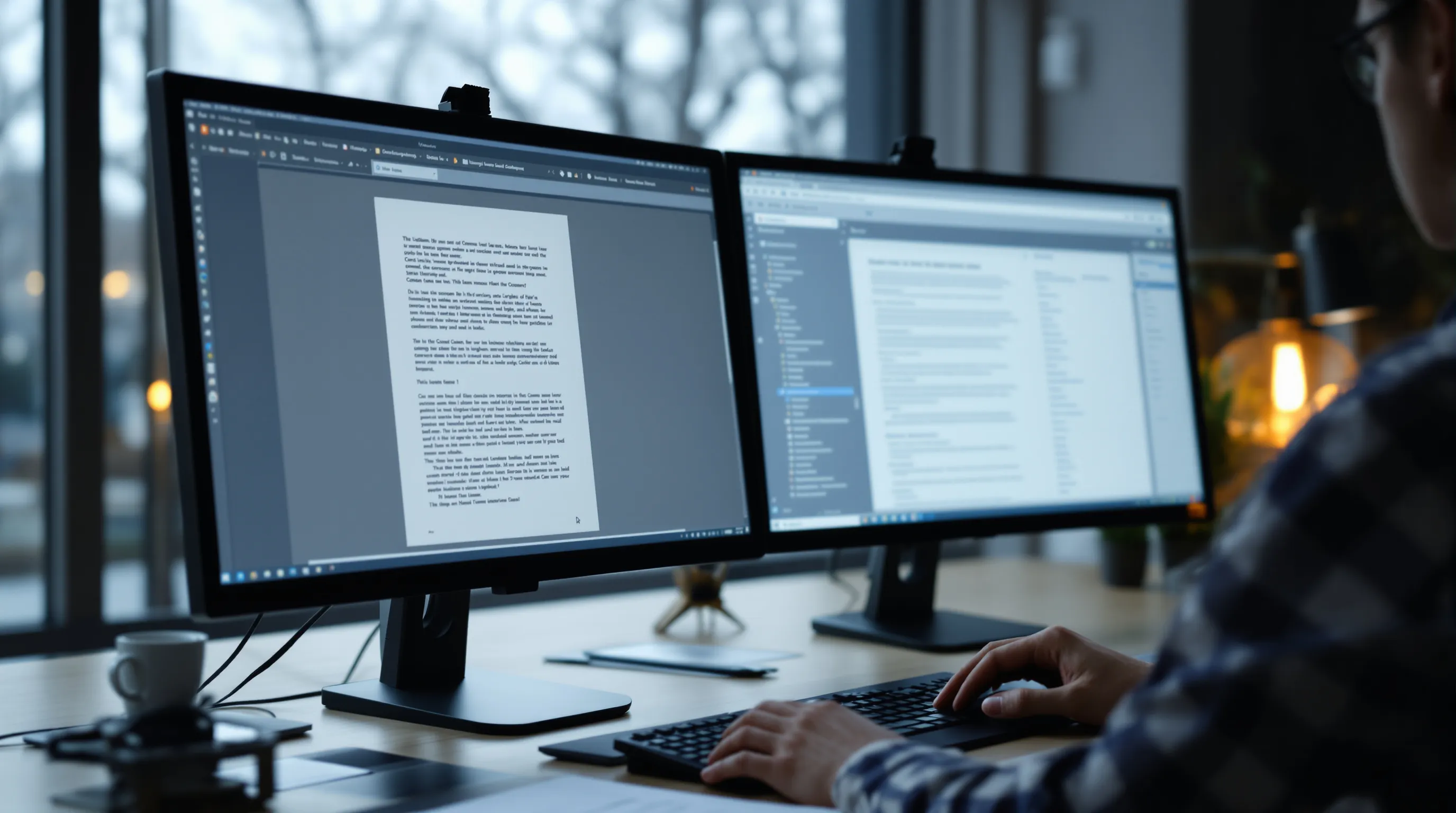 Reviewer comparing a produced page with its extracted text layer, one hidden passage flagged in amber before AI review