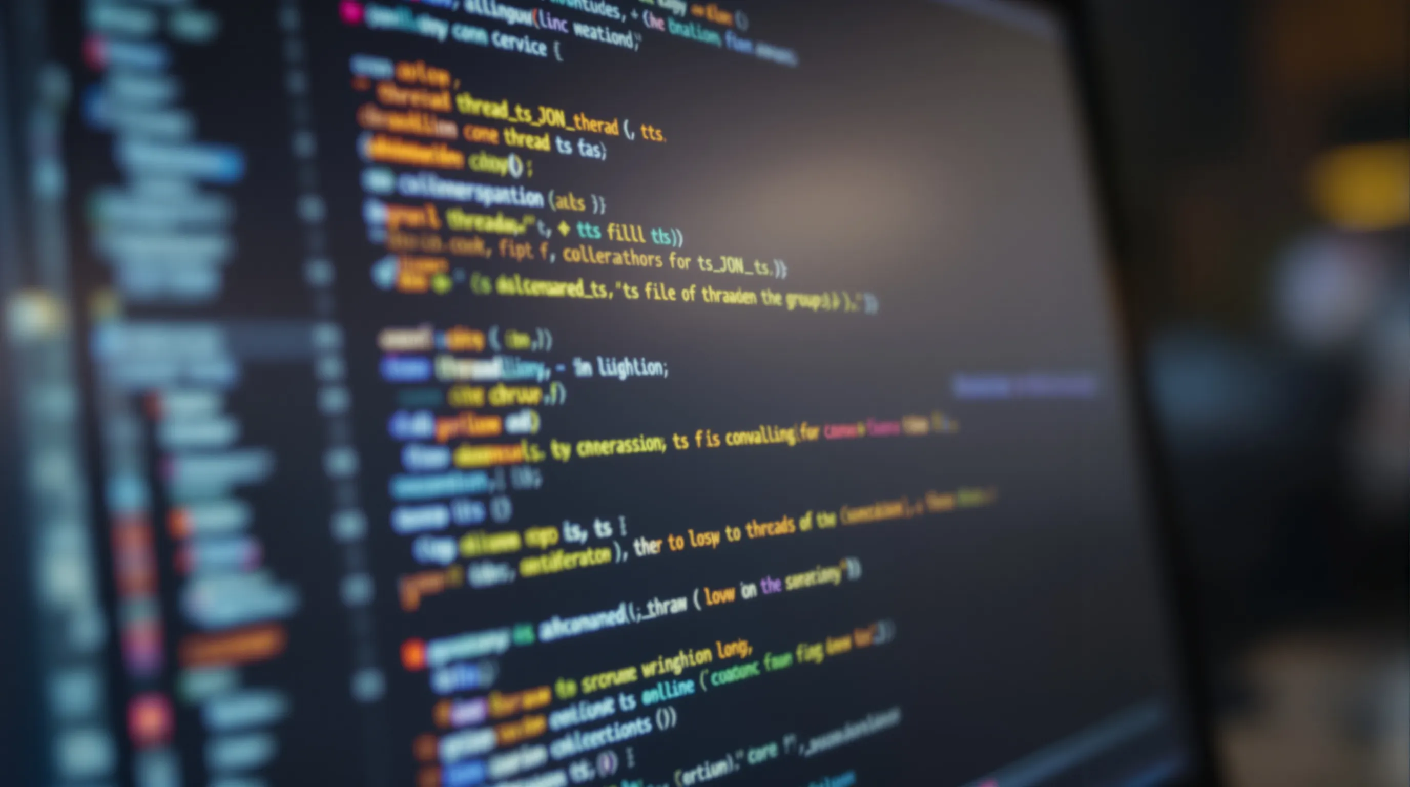 Close-up view of Python code processing Slack JSON export data, showing thread_ts and ts fields being matched to reconstruct conversation threads, with terminal output displaying organized message groups